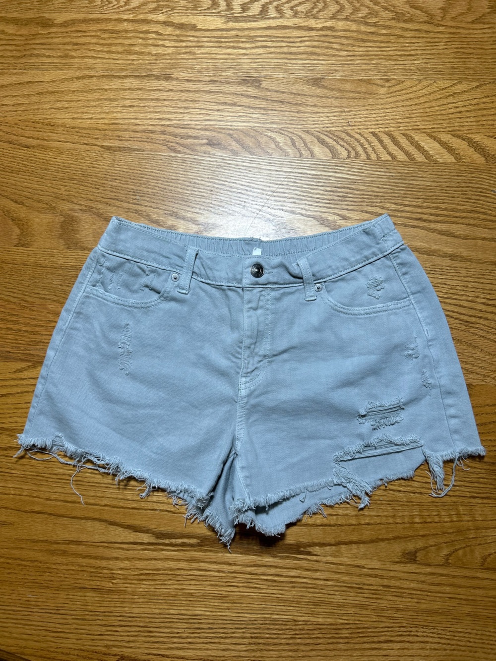 Women’s Aerie Grey Elastic Band Jean Shorts Size Small